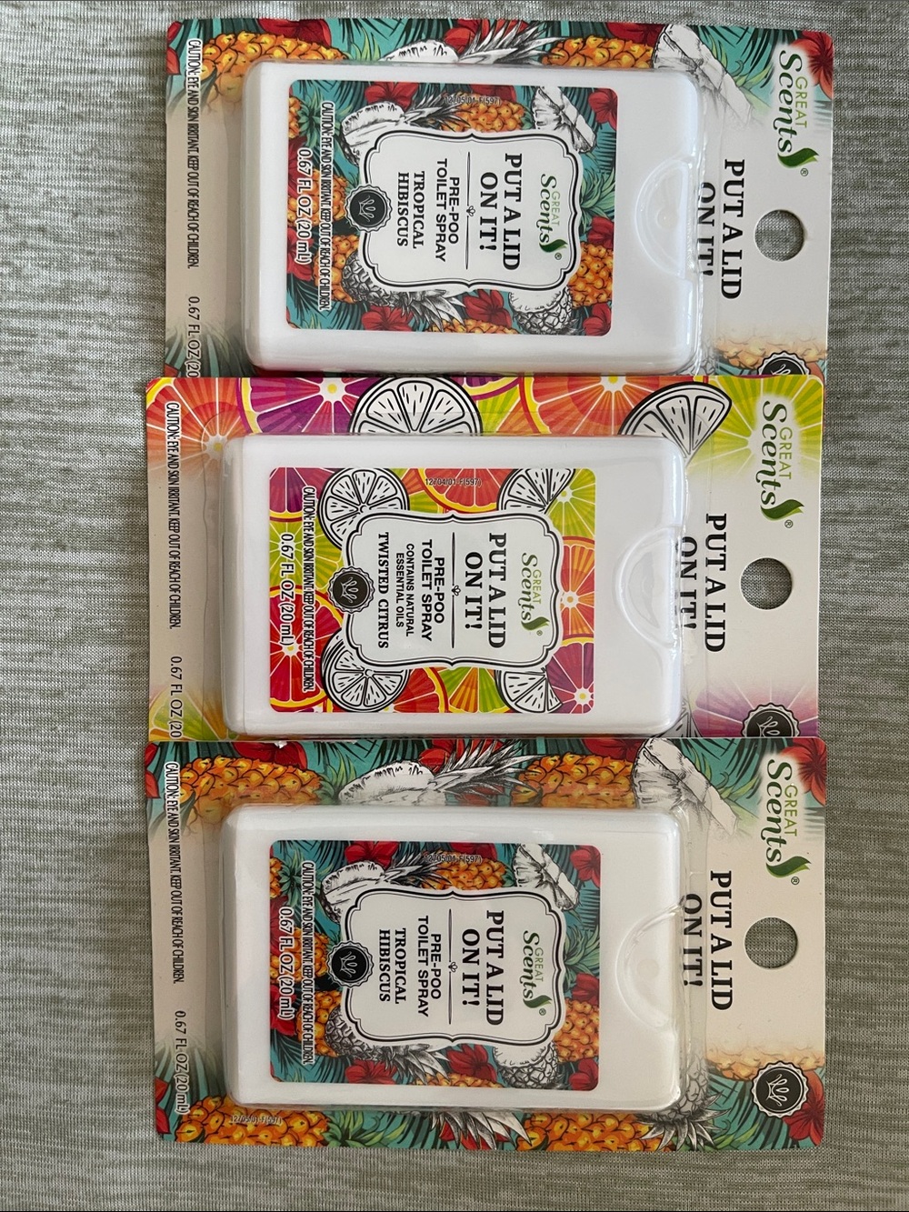 ❤️NEW!!!❤️ 3 pack- Travel Size-Put A Lid On It! Pre-Poo Toilet Spray